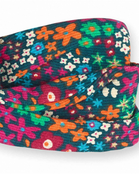 Bandeau en tricot vert avec imprimé pour fille Trecking Time Bandeau en tricot vert avec imprimé pour fille Trecking Time