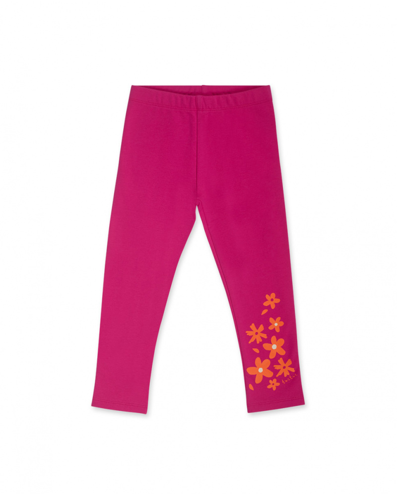 Legging peluche fuchsia fille Treking Time