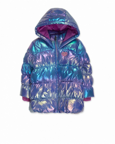 Parka matelassée bleu lilas pour fille Robot Maker