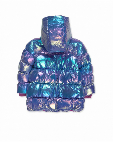 Parka matelassée bleu lilas pour fille Robot Maker