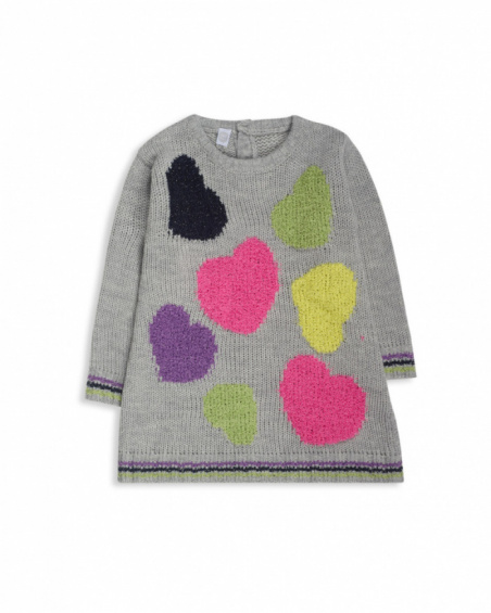 Robe en maille grise pour fille Robot Maker Robe en maille grise pour fille Robot Maker