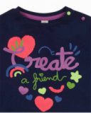 T-shirt bleu en maille fille Robot Maker T-shirt bleu en maille fille Robot Maker