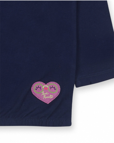 T-shirt bleu en maille fille Robot Maker T-shirt bleu en maille fille Robot Maker