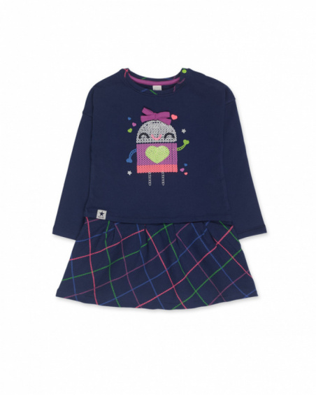Robe en peluche bleue pour fille Robot Maker Robe en peluche bleue pour fille Robot Maker