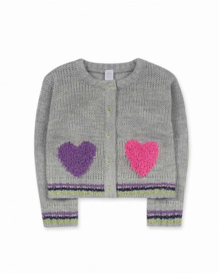 Veste en maille grise pour fille Robot Maker Veste en maille grise pour fille Robot Maker