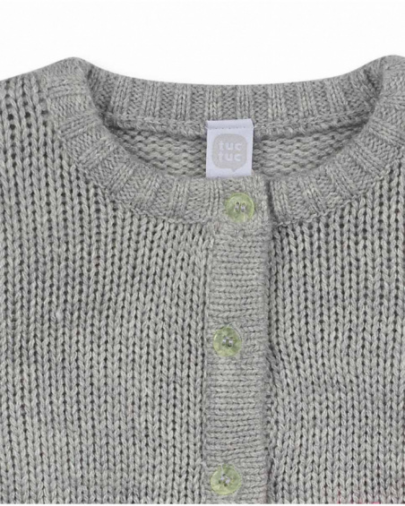 Veste en maille grise pour fille Robot Maker Veste en maille grise pour fille Robot Maker