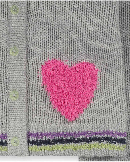 Veste en maille grise pour fille Robot Maker Veste en maille grise pour fille Robot Maker