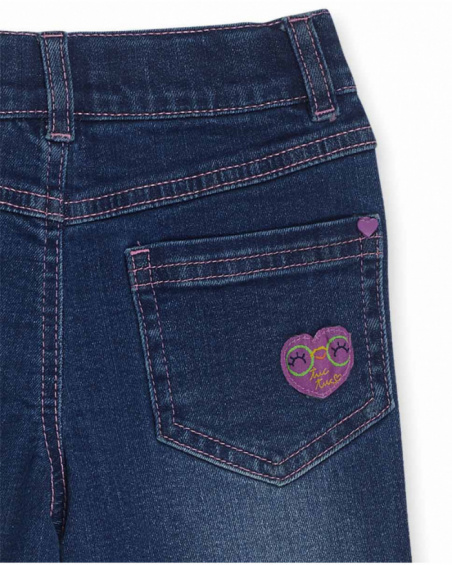 Pantalon en jean bleu pour fille Robot Maker Pantalon en jean bleu pour fille Robot Maker