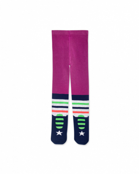 Collants lilas pour fille Robot Maker Collants lilas pour fille Robot Maker