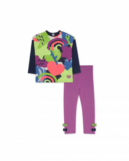 Ensemble tricoté lilas pour fille Robot Maker Ensemble tricoté lilas pour fille Robot Maker
