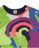 Sweat bleu en maille pour fille Robot Maker Sweat bleu en maille pour fille Robot Maker