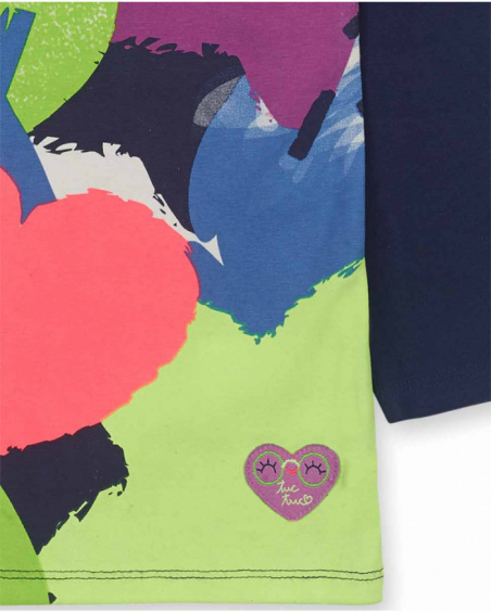 Sweat bleu en maille pour fille Robot Maker Sweat bleu en maille pour fille Robot Maker