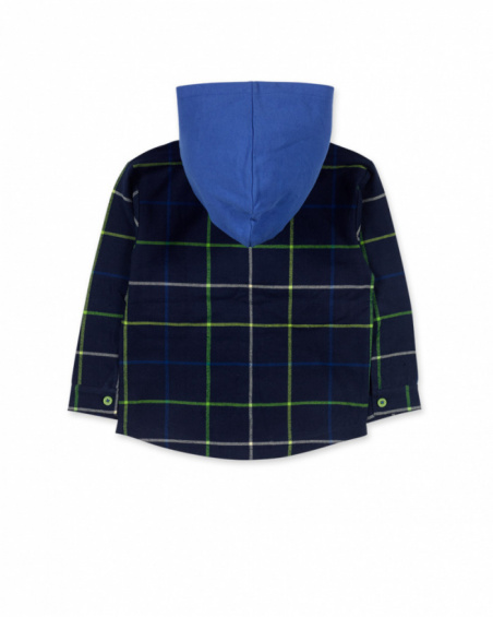Chemise bleue en flanelle tricotée pour garçon Robot Maker Chemise bleue en flanelle tricotée pour garçon Robot Maker