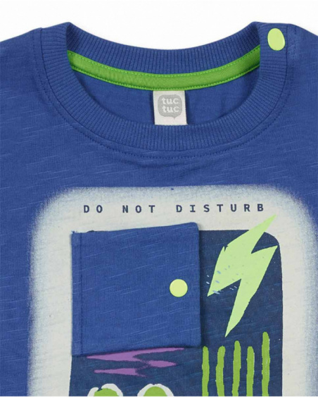 T-shirt bleu en maille Robot Maker T-shirt bleu en maille Robot Maker