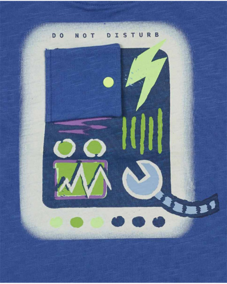 T-shirt bleu en maille Robot Maker T-shirt bleu en maille Robot Maker