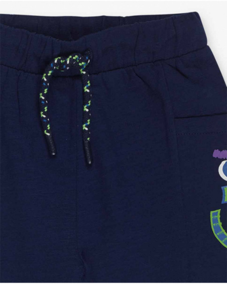 Pantalon peluche bleu garçon Robot Maker Pantalon peluche bleu garçon Robot Maker