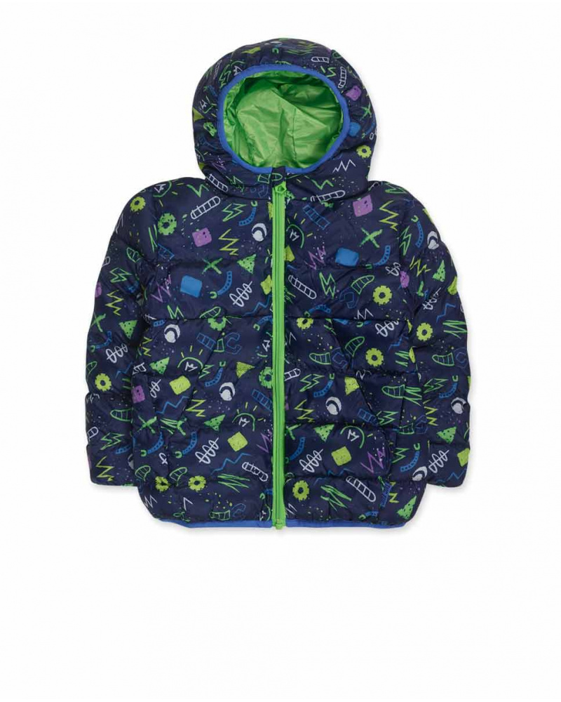 Parka matelassée bleu garçon Robot Maker