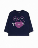 T-shirt bleu en maille pour fille Robot Maker T-shirt bleu en maille pour fille Robot Maker