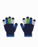 Gants bleus en tricot pour garçon Robot Maker Gants bleus en tricot pour garçon Robot Maker
