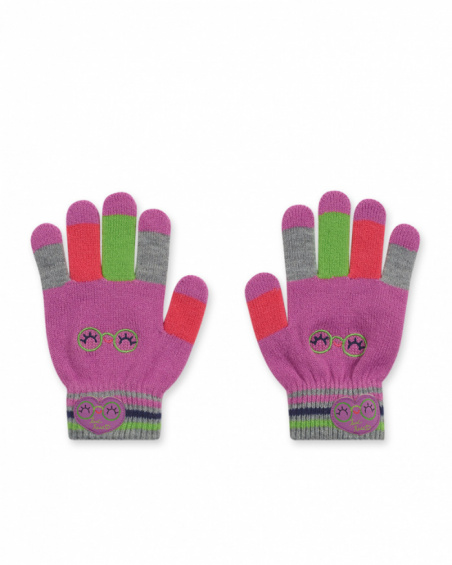 Gants tricotés lilas pour fille Robot Maker Gants tricotés lilas pour fille Robot Maker