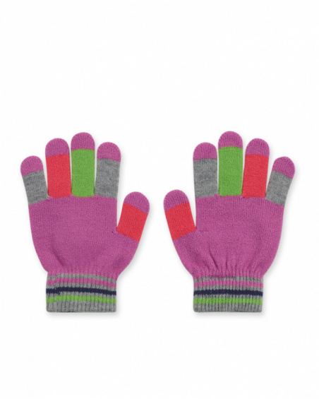 Gants tricotés lilas pour fille Robot Maker Gants tricotés lilas pour fille Robot Maker