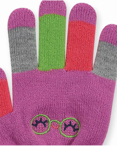 Gants tricotés lilas pour fille Robot Maker Gants tricotés lilas pour fille Robot Maker