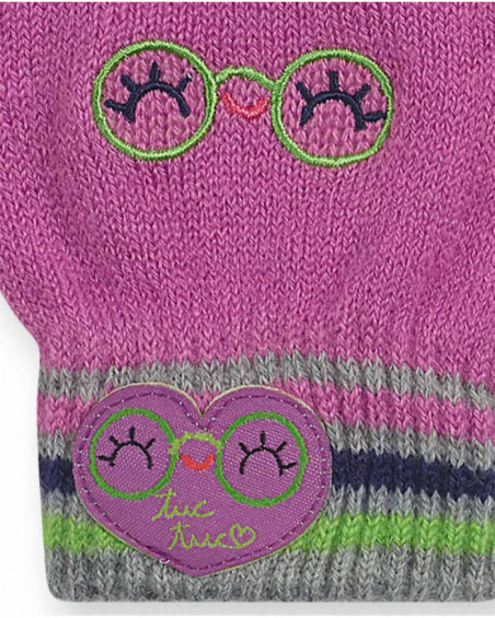 Gants tricotés lilas pour fille Robot Maker Gants tricotés lilas pour fille Robot Maker