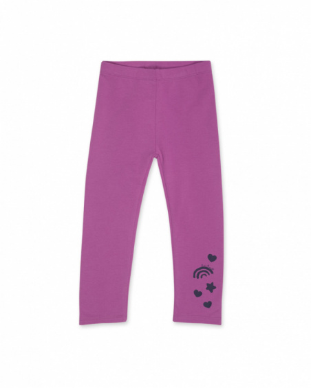 Legging en maille lilas pour fille Robot Maker