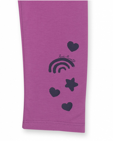 Legging en maille lilas pour fille Robot Maker