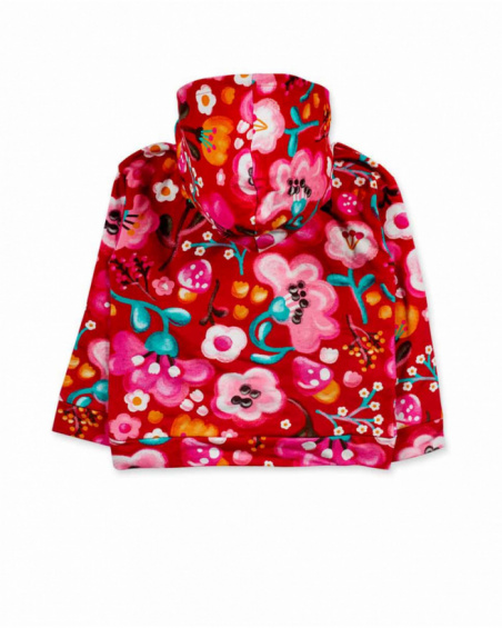 Sweat peluche rouge pour fille Besties Sweat peluche rouge pour fille Besties