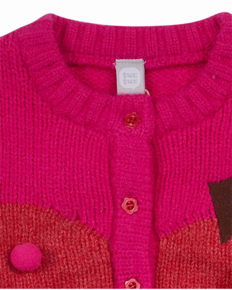 Veste en tricot rose pour fille Besties
