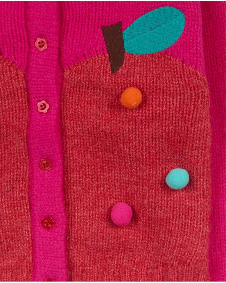 Veste en tricot rose pour fille Besties Veste en tricot rose pour fille Besties