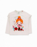 T-shirt blanc en maille fille Besties T-shirt blanc en maille fille Besties