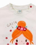 T-shirt blanc en maille fille Besties T-shirt blanc en maille fille Besties