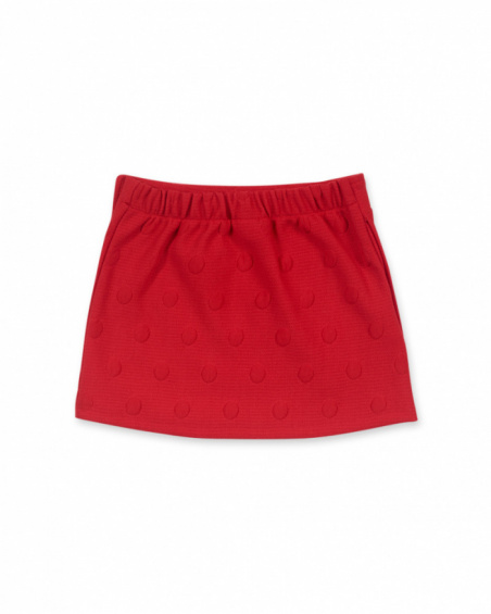 Jupe en tricot rouge pour fille Besties Jupe en tricot rouge pour fille Besties