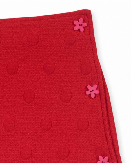 Jupe en tricot rouge pour fille Besties Jupe en tricot rouge pour fille Besties
