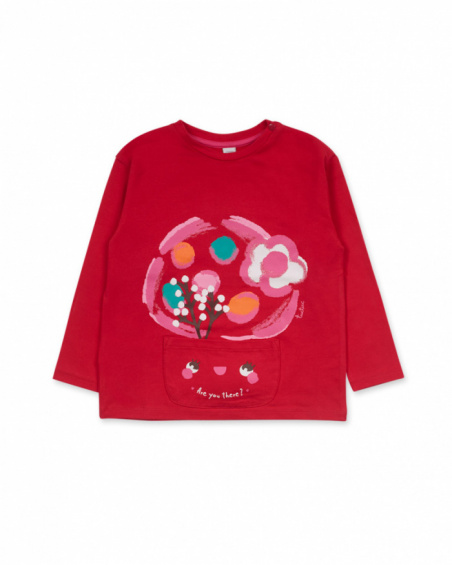 T-shirt en maille rouge pour fille Besties T-shirt en maille rouge pour fille Besties