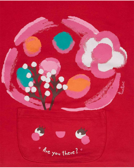 T-shirt en maille rouge pour fille Besties T-shirt en maille rouge pour fille Besties