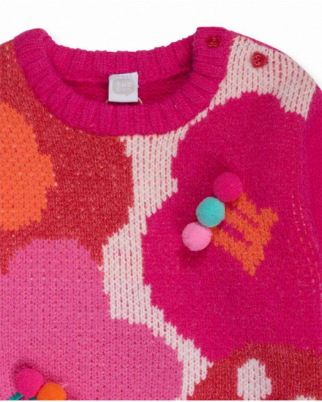 Robe en maille rose pour fille Besties Robe en maille rose pour fille Besties