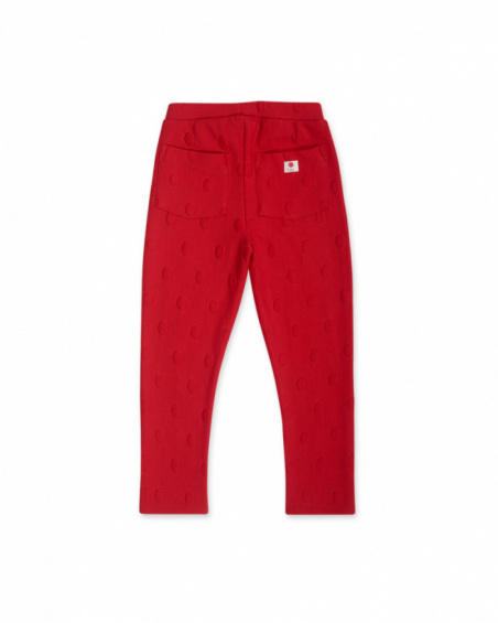 Pantalon en peluche rouge pour fille Besties Pantalon en peluche rouge pour fille Besties