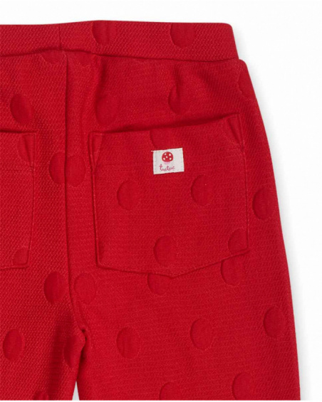 Pantalon en peluche rouge pour fille Besties Pantalon en peluche rouge pour fille Besties