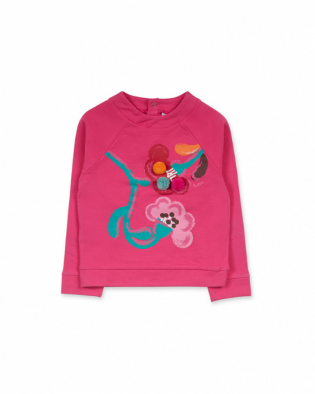 Sweat peluche rose pour fille Besties Sweat peluche rose pour fille Besties