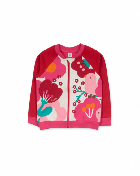 Veste en peluche rouge pour fille Besties Veste en peluche rouge pour fille Besties