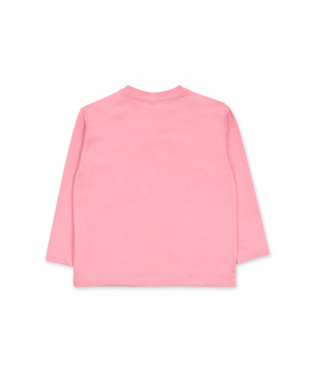 T-shirt en maille rose pour fille Besties