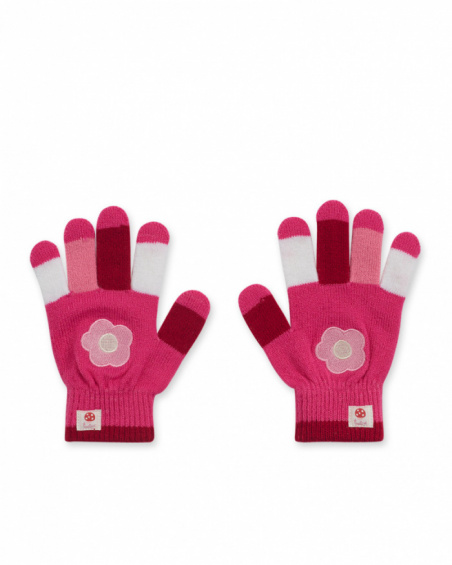 Gants tricotés roses pour fille Besties Gants tricotés roses pour fille Besties