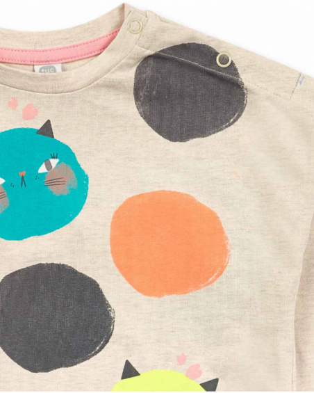 T-shirt gris en maille fille Cattitude T-shirt gris en maille fille Cattitude