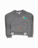 T-shirt gris en maille pour fille Cattitude T-shirt gris en maille pour fille Cattitude