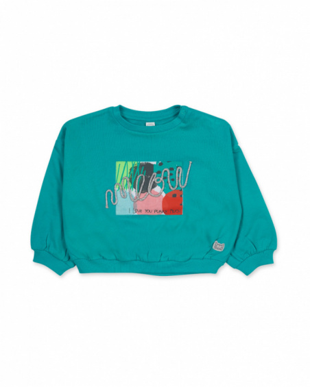 Sweat peluche bleu fille Cattitude Sweat peluche bleu fille Cattitude
