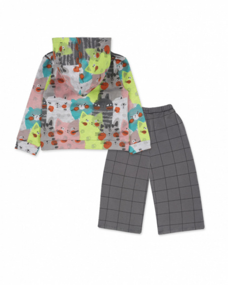 Ensemble peluche grise fille Cattitude Ensemble peluche grise fille Cattitude