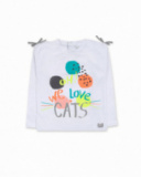 T-shirt blanc en maille fille Cattitude T-shirt blanc en maille fille Cattitude